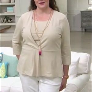 Denim & Co. Jersey Wrap Top with Faux Tank, Large